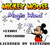 Mickey Mouse - Magic Wand Title Screen